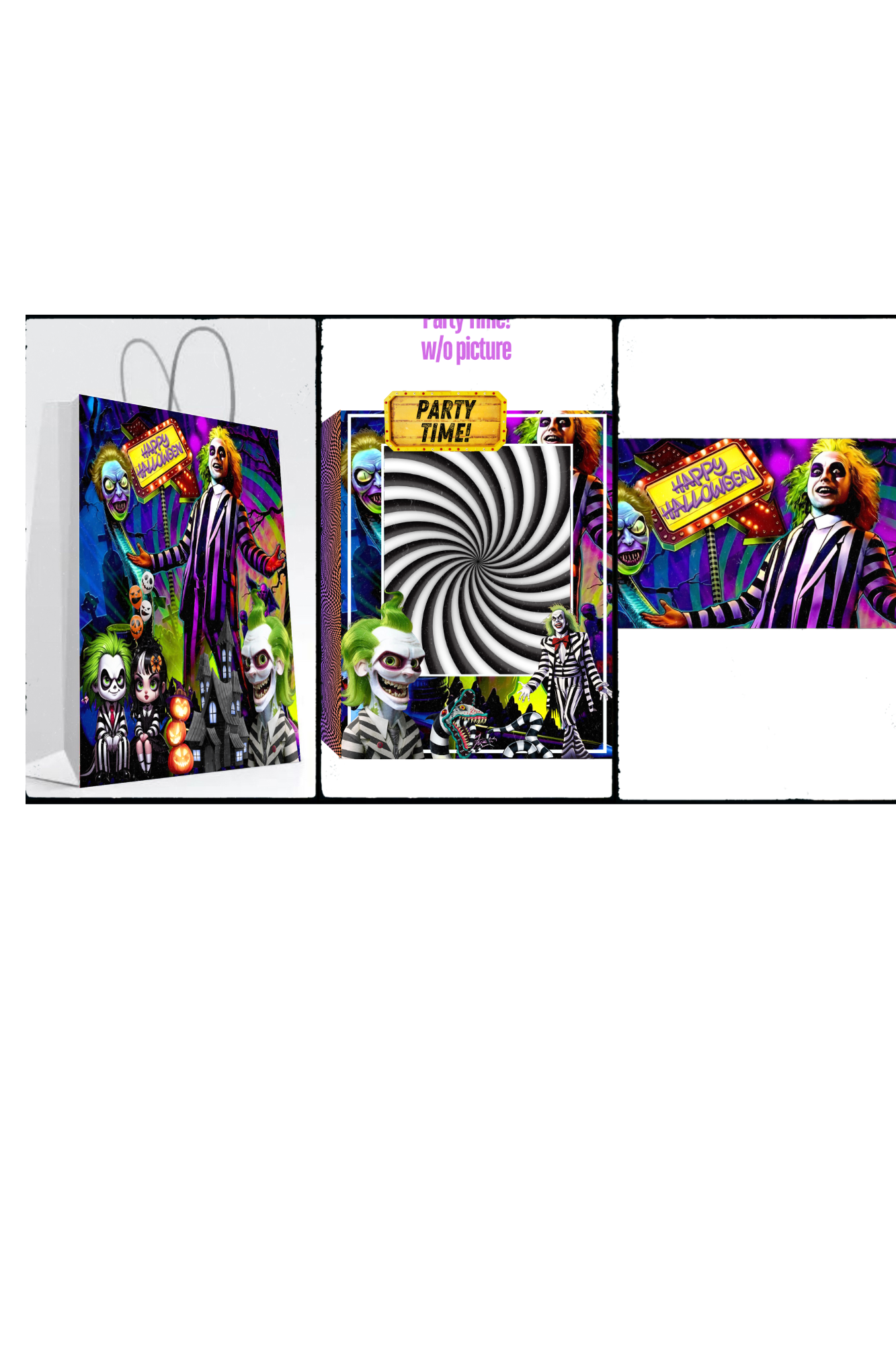 Beetle Juice Party Favor Editable Design