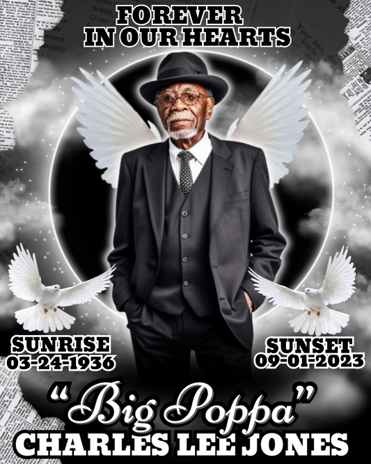 Black Memorial Digital Editable Canva Design