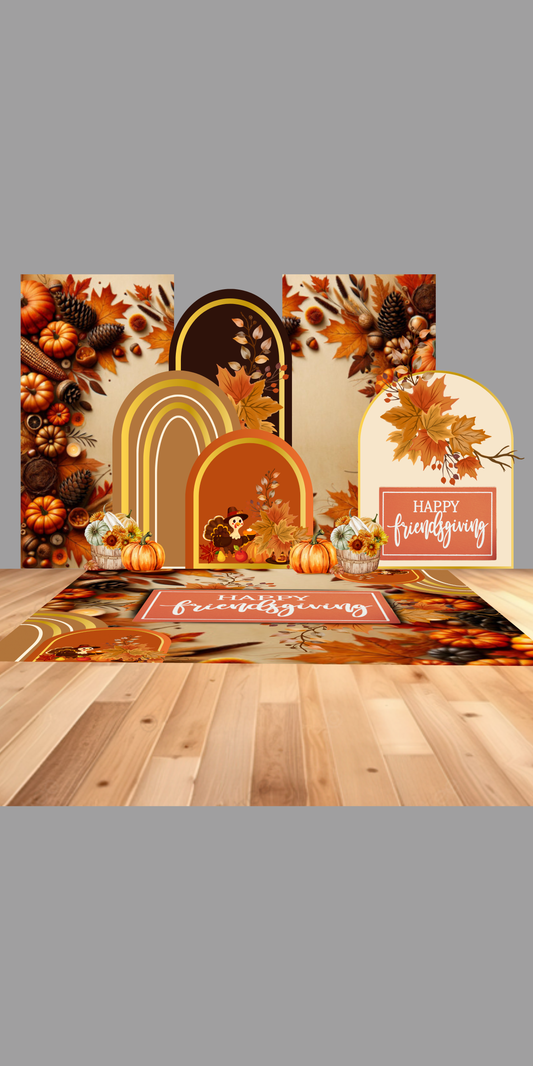 Friendsgiving Backdrop Editable Template