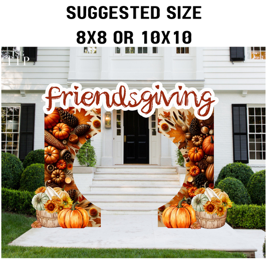 Friendsgiving Entrance Arch Editable Template